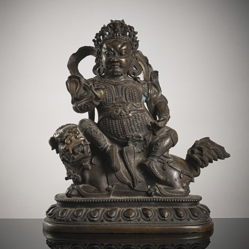 <b>A BRONZE FIGURE OF VAISHRAVANA</b>