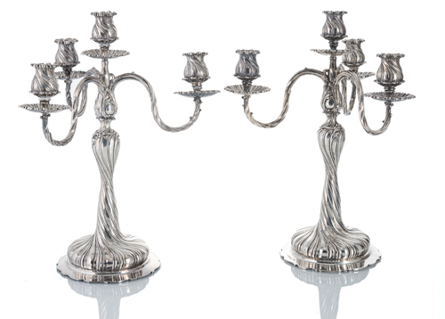 <b>Paar Silber-Girandolen</b>