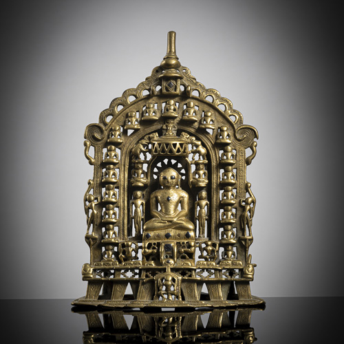 <b>An inlaid bronze Jain Tirthankara shrine</b>