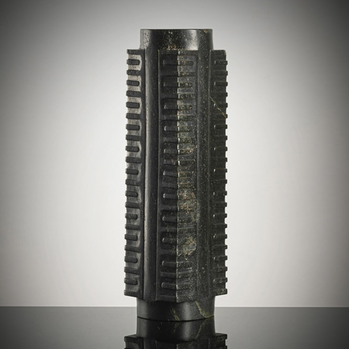 <b>A very rare and large carved jade  'cong'</b>