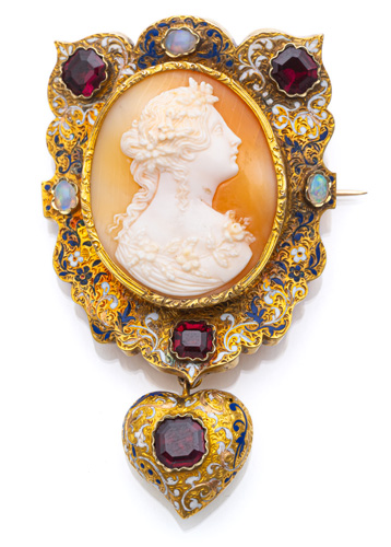 <b>Prächtige Neo Renaissance Brosche mit Flora</b>