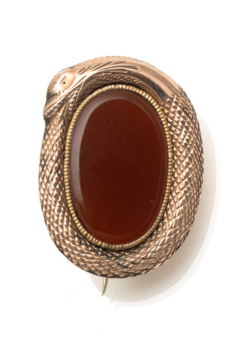 <b>Kleine historistische Brosche mit Schlange</b>