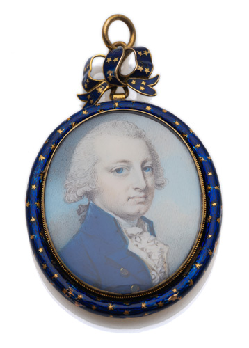 <b>Klassizistischer Anhänger mit Porträt eines Herrn</b>