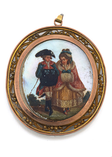 <b>Klassizistisches Medaillon mit Mikroschnitzerei</b>