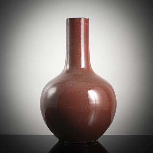 <b>A copper-red-glazed bottle vase</b>