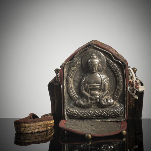 <b>A SILVERED AMULET-BOX, GAHU</b>