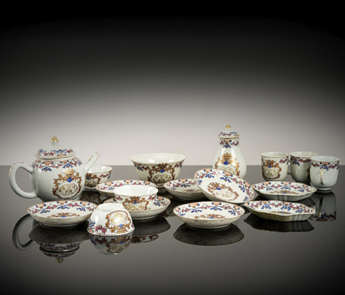 <b>An enamelled armorial porcelain service</b> <b>An enamelled armorial porcelain service</b>