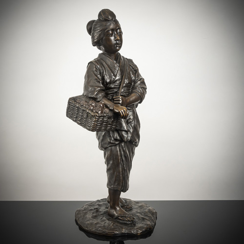<b>A bronze sculpture of a peasant woman</b>