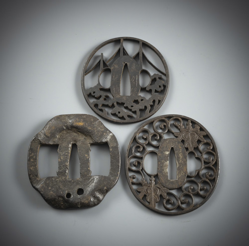 <b>Three iron tsuba</b>