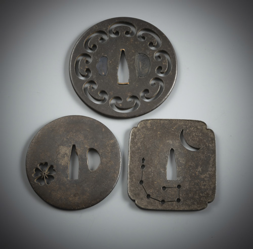 <b>Three iron tsuba</b>