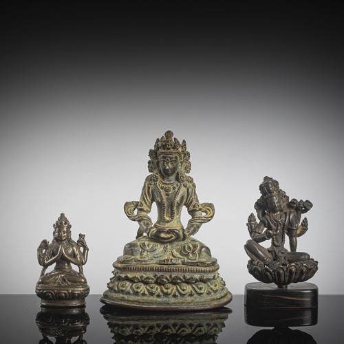 <b>THREE BRONZE DIVINITIES</b>