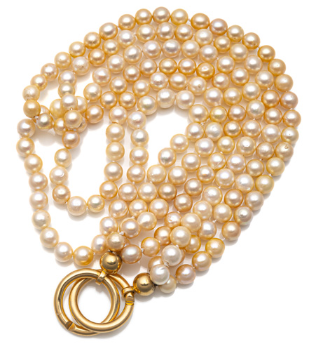 <b>THREE-ROW CULTURED PEARL NECKLACE</b> <b>THREE-ROW CULTURED PEARL NECKLACE</b>