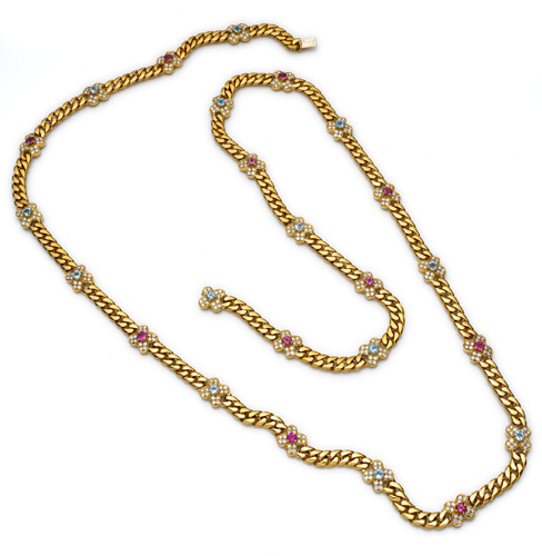 <b>BRILLIANT COLOURED GEMSTONE SAUTOIRE</b> <b>BRILLIANT COLOURED GEMSTONE SAUTOIRE</b>