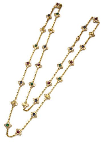 <b>BRILLIANT COLOURED GEMSTONE SAUTOIRE</b> <b>BRILLIANT COLOURED GEMSTONE SAUTOIRE</b>