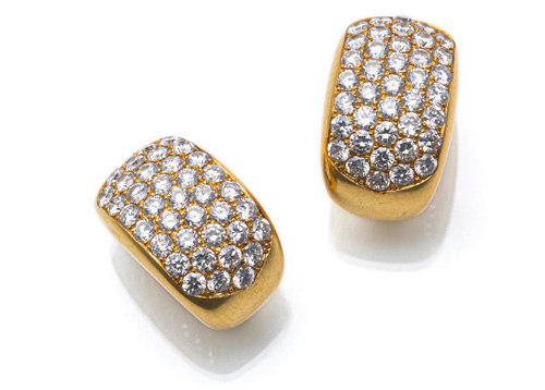 <b>CARTIER DIAMOND EARCLIPS</b> <b>CARTIER DIAMOND EARCLIPS</b>