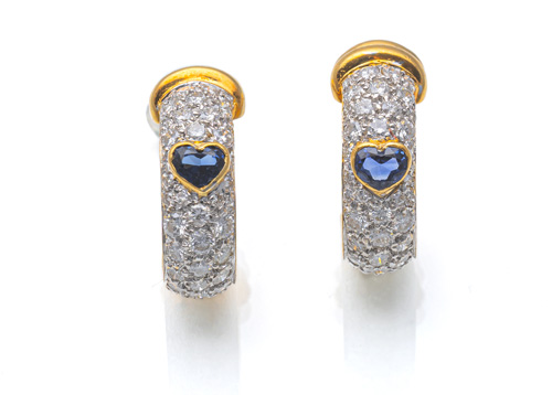 <b>DIAMOND SAPPHIRE EAR JEWELRY</b> <b>DIAMOND SAPPHIRE EAR JEWELRY</b>