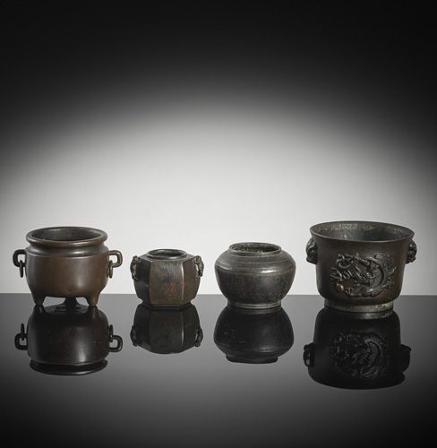 <b>Four bronze incense burners</b>