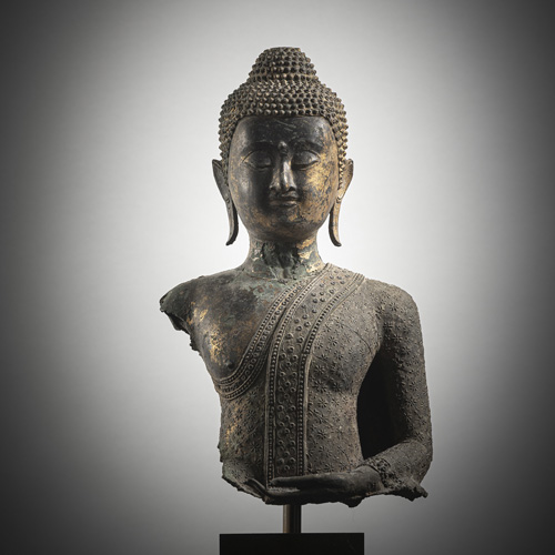 <b>A bronze bust of Buddha Shakyamuni</b>