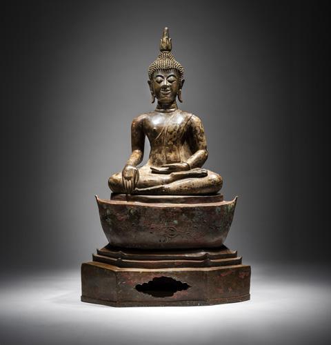 <b>A large bronze of Buddha Shakyamuni</b>