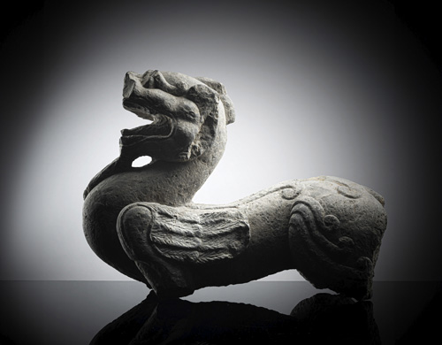<b>Rare limestone model of a chimera 'bixie'</b>