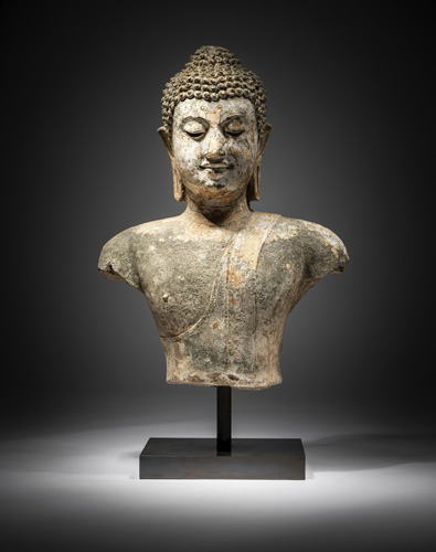 <b>A sandstone bust of the Buddha</b>