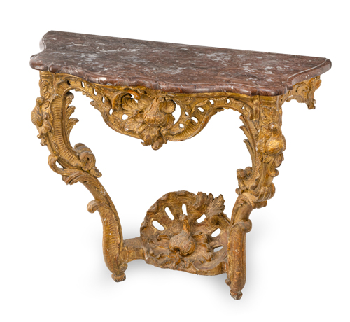 <b>Louis XV Konsole mit Marmorplatte</b>