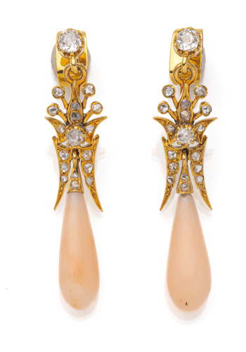 <b>Korallen Diamant Ohrhänger</b>