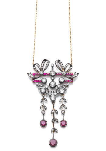 <b>Belle Epoque Diamant Rubin Collier</b>