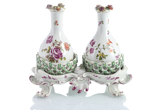 <b>Seltener Rokoko-Gewürzstand mit Essig und Öl Flaschen</b>