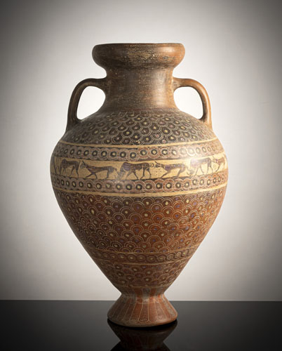 <b>Große etruskisch-korinthische Amphore mit Darstellungen von Tieren</b>