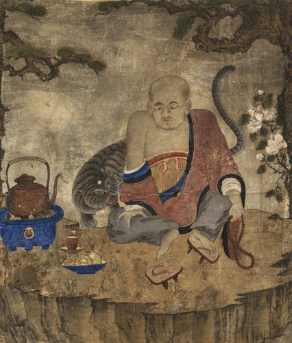 <b>An anonymous painting of an arhat with a tiger</b>