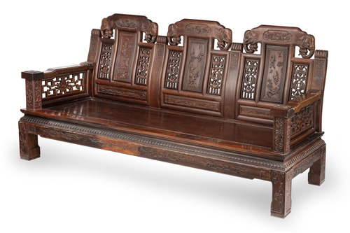 <b>A set of large bench and four armchairs</b> <b>A set of large bench and four armchairs</b>
