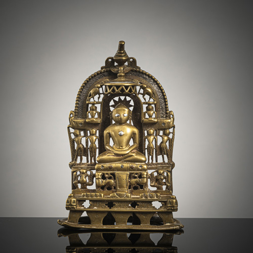 <b>A SILVER AND COPPER INLAID JAIN SHRINE</b>