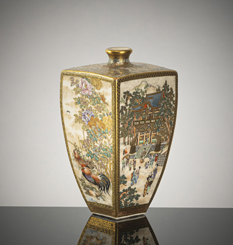 <b>A fine, slightly trapezoidal Satsuma vase</b>