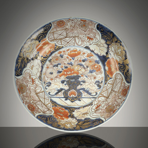 <b>A floral 'imari' porcelain charger</b>