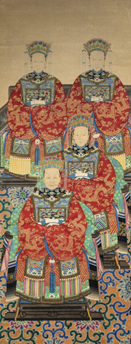 <b>Ancestral portrait with four wives of high-ranking officials</b>