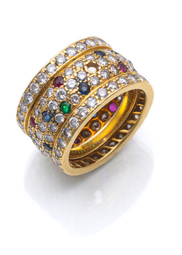 <b>Brillant Farbstein Ring</b>