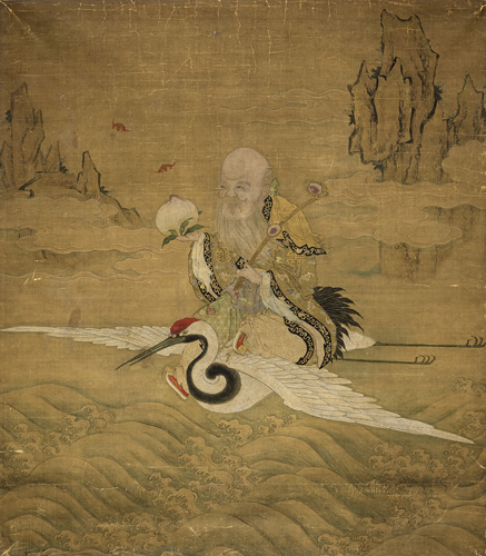 <b>The god of immortality Shaolao on a crane</b>