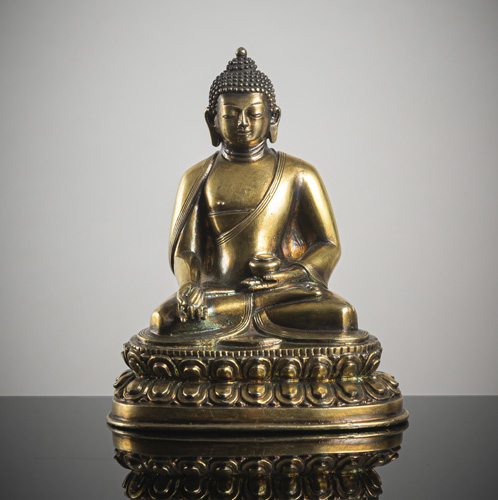 <b>Rare gilt silver figure of Bhaisajyaguru</b>