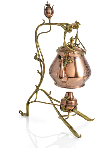 <b>Jugendstil Teekessel auf Rechaud</b>