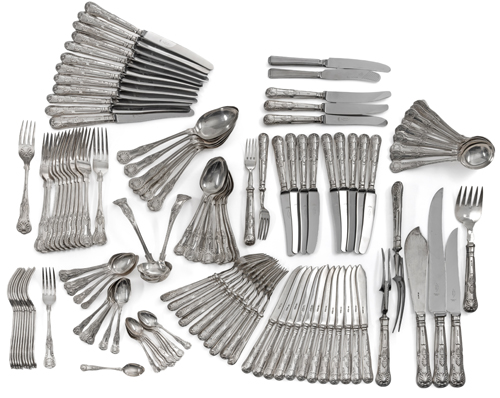 <b>Umfangreiches Regency Style Silber-Besteck</b>