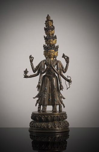 <b>A fine bronze of Ekadashalokeshvara</b>