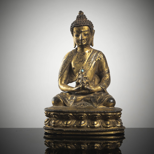 <b>A gilt-bronze of  Buddha Shakyamuni</b>