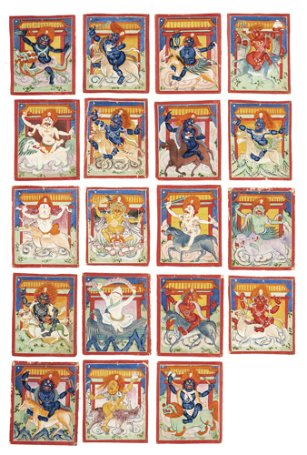 <b>Nineteen attendants of the protective goddess dPal ldan dmag zor rGyal mo</b>