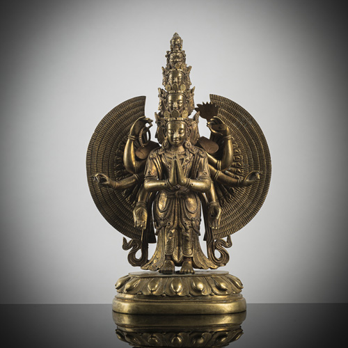 <b>A gilt-bronze figure of Avalokiteshvara</b>