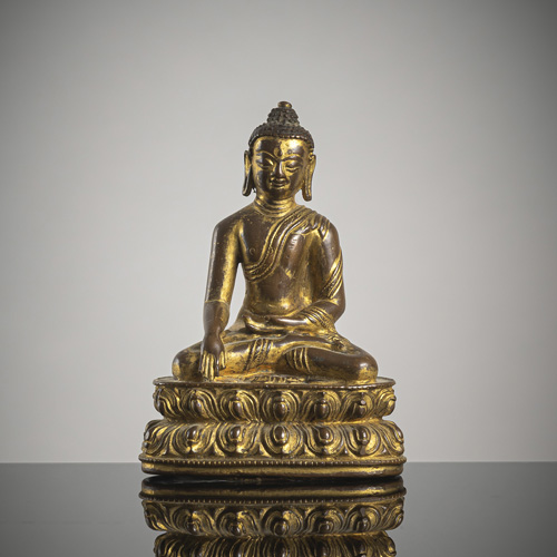 <b>A gilt-copper figure of Buddha Shakyamuni</b>