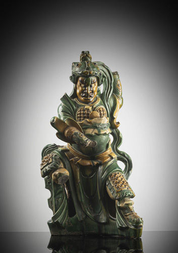 <b>A 'sancai'-glazed figure of a guardian</b>