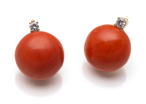 <b>Brillant Korallen Ohrstecker/-clips</b>