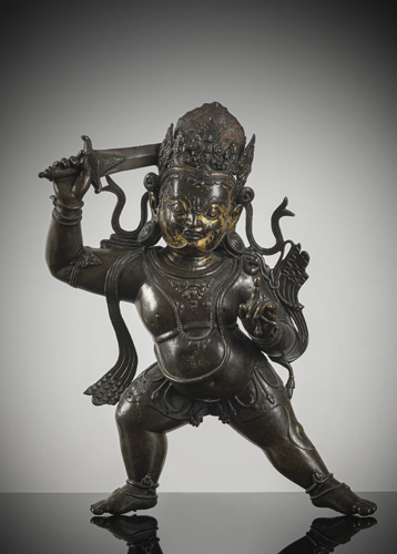 <b>A LARGE AND RARE BRONZE FIGURE OF ACALA</b>