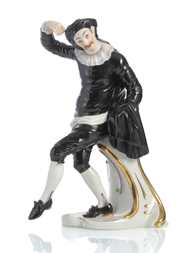 <b>A NYMPHENBURG FIGURE OF SCARAMUZ FROM THE COMMEDIA DELL'ARTE</b> <b>A NYMPHENBURG FIGURE OF SCARAMUZ FROM THE COMMEDIA DELL'ARTE</b>